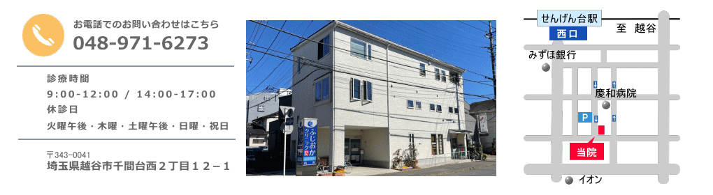 越谷市せんげん台　藤岡クリニック　048-971-6273
